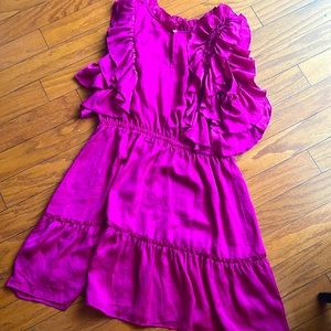 NWT Anthropologie DRA Palermo Fuchsia Ruffle Dress
